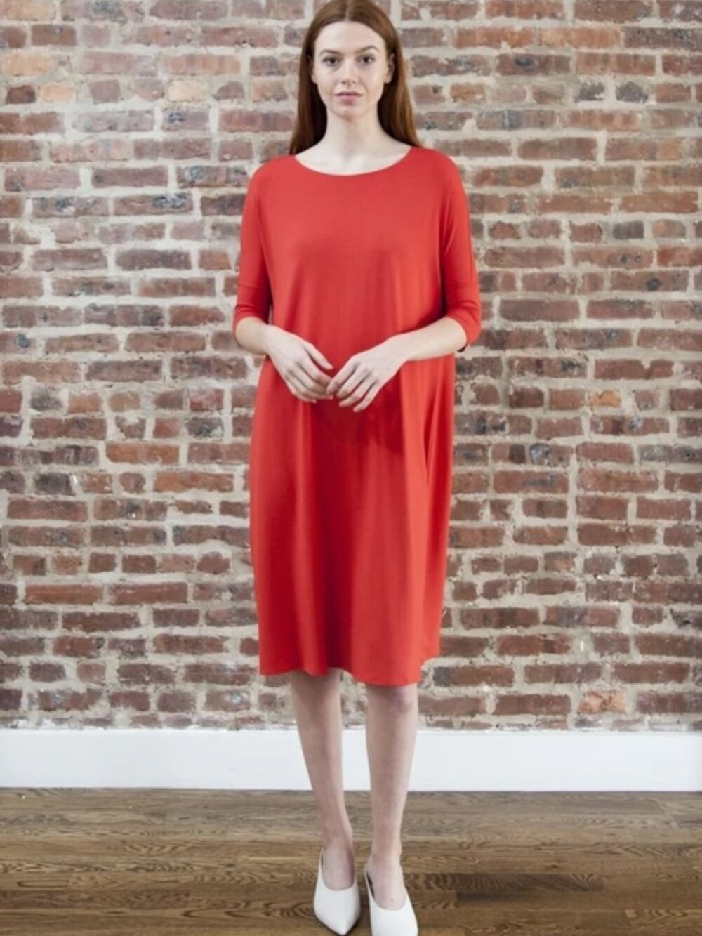 Mimu Maxi "Frock" dress in red/orange- size S